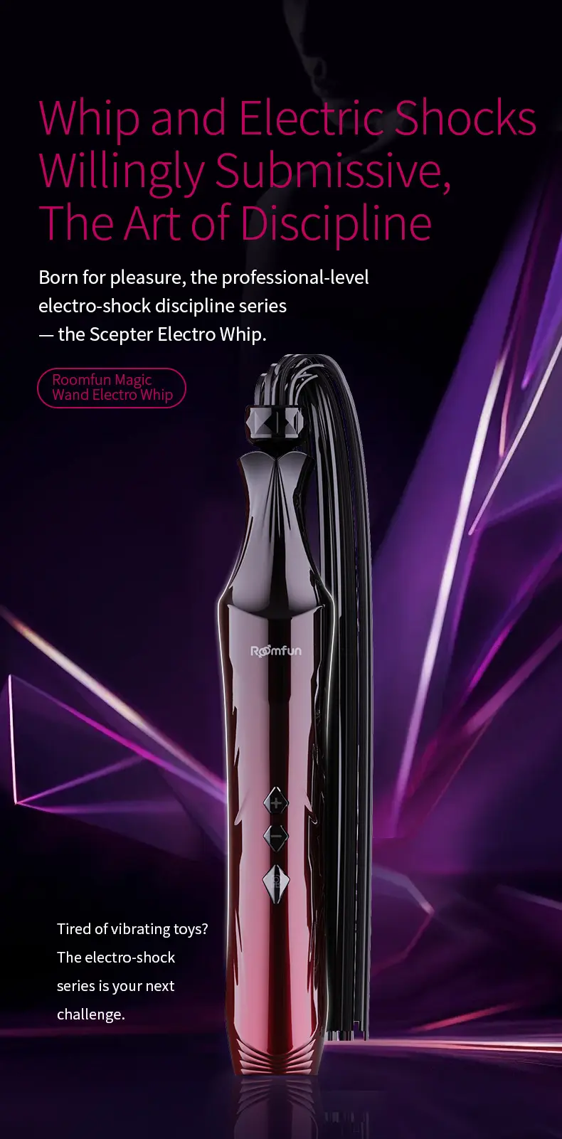 BDSM  Magic Wand Electro Whip (ZW-143) - RoomFun