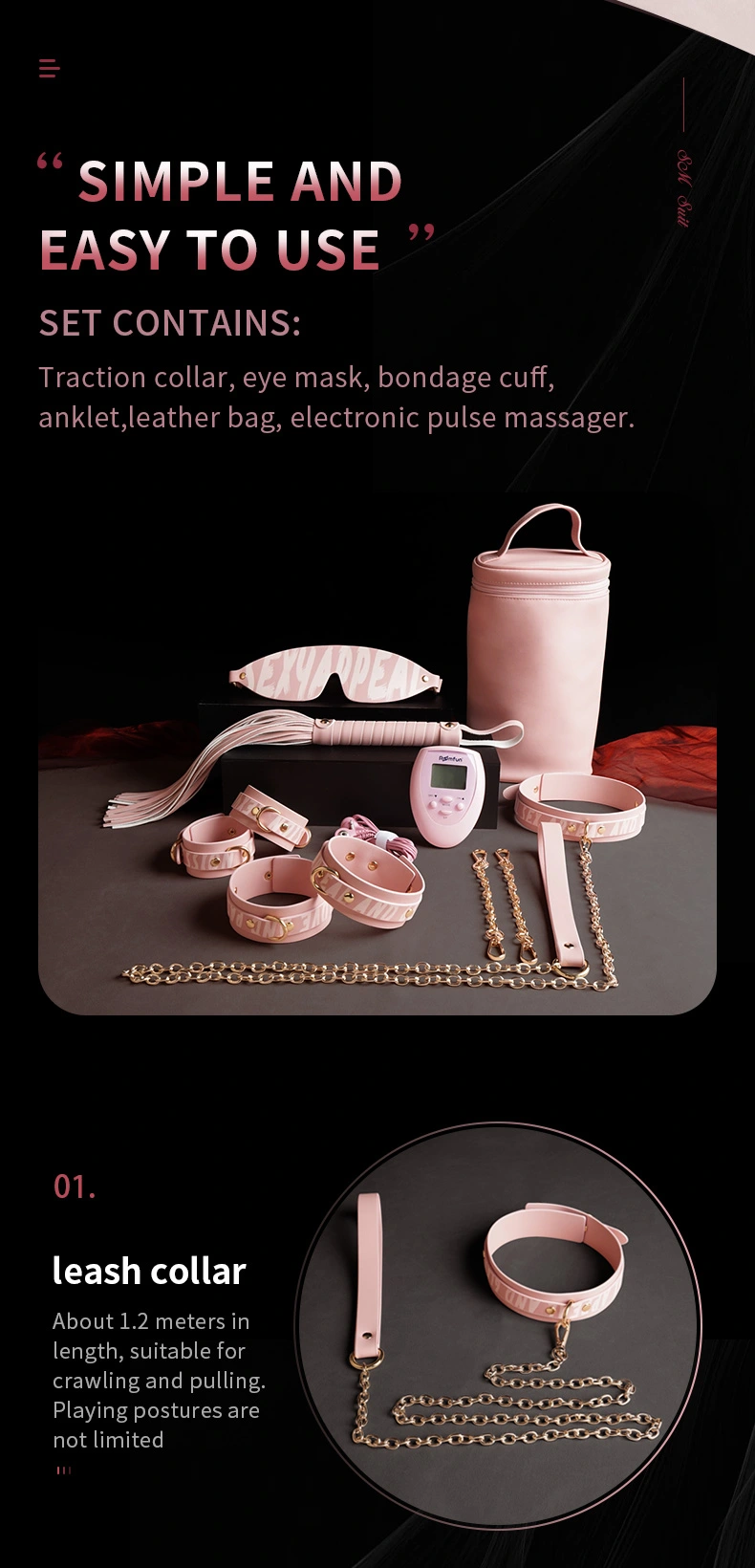 BDSM，BDSM Toys，BDSM Sex Toys，Bondage Gear With Massager describe (4)