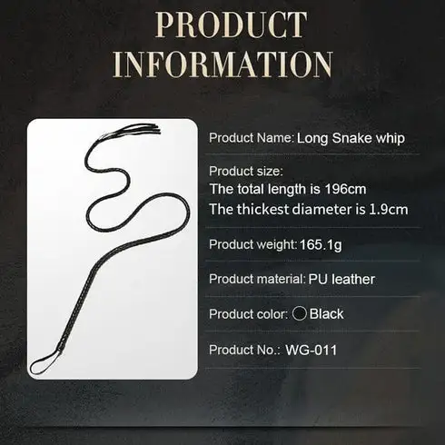 BDSM – Snake whip-long style - product view 2