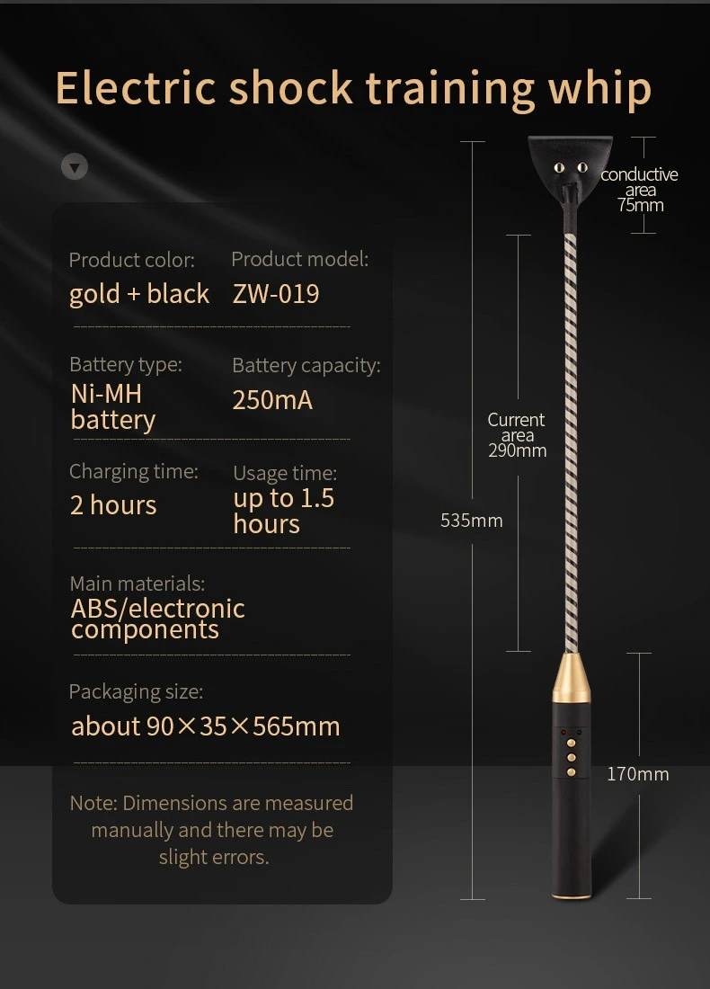 Roomfun ZW-019 electric shock training whip product view 3
