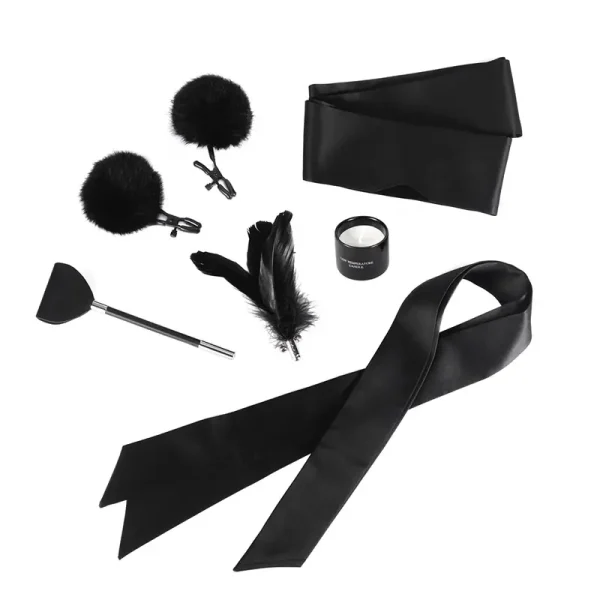 BDSM Eye Mask – Satin 6-piece bondage kit (QS-006)