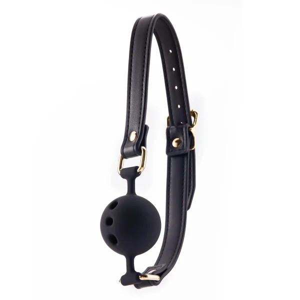 Ball Gag – Belt silicone three-hole ball (ZW-091B) - Image 3