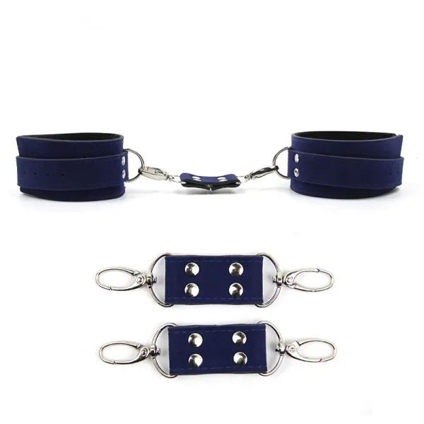 Bondage Cuffs – Blue handcuffs anklecuffs (ZW-012) - Image 4