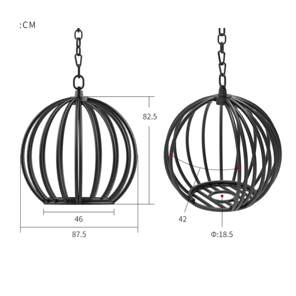 BDSM Furniture – Roomfun pumpkin cage hanging cage (ZW-042) - Image 7