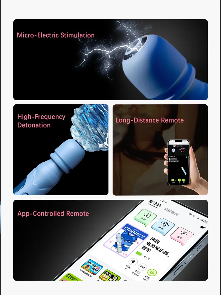 Electro Stimulation BDSM，BDSM Electric Shock，Sex Electric Shock，QS-078 Electric Shock Pleasure Wand describe (4)
