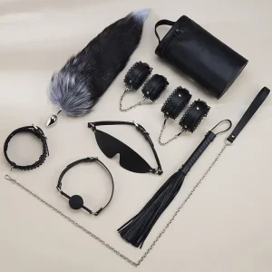 Lesbian Blindfold Bondage，ZW-040 Lace 8-piece bondage kit (3)