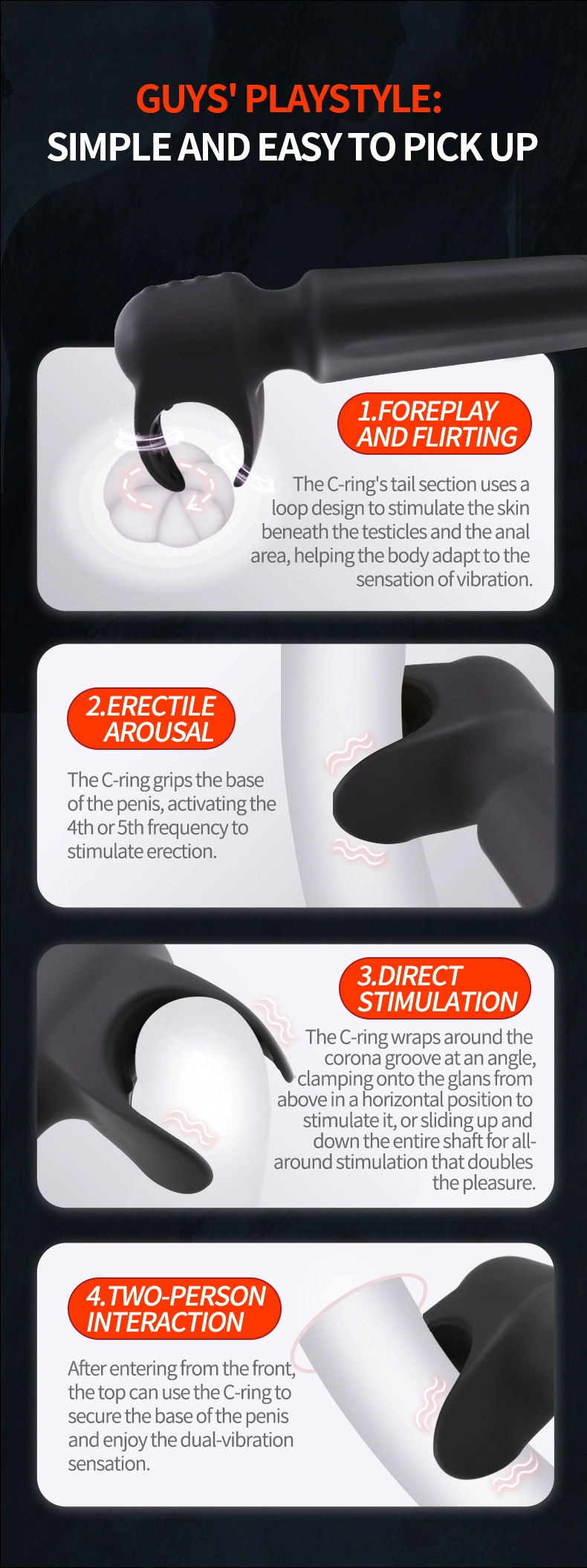 Sex Toys For Man，QS-085A Male E-Stim Massager describe (6)