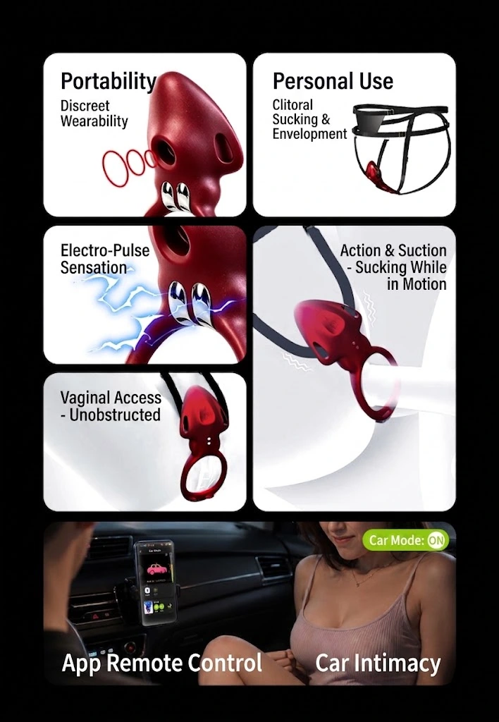Wearable Electro-Sensation Sucking Vibrator Ring QS-090A Description (1)