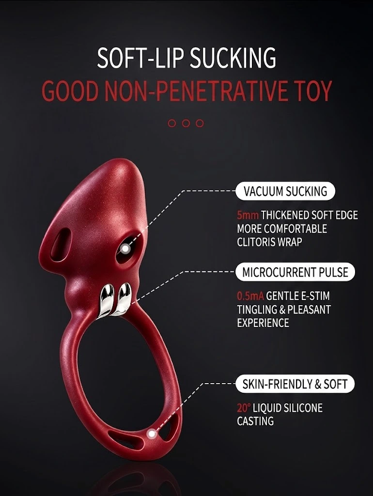 Wearable Electro-Sensation Sucking Vibrator Ring QS-090A Description (2)