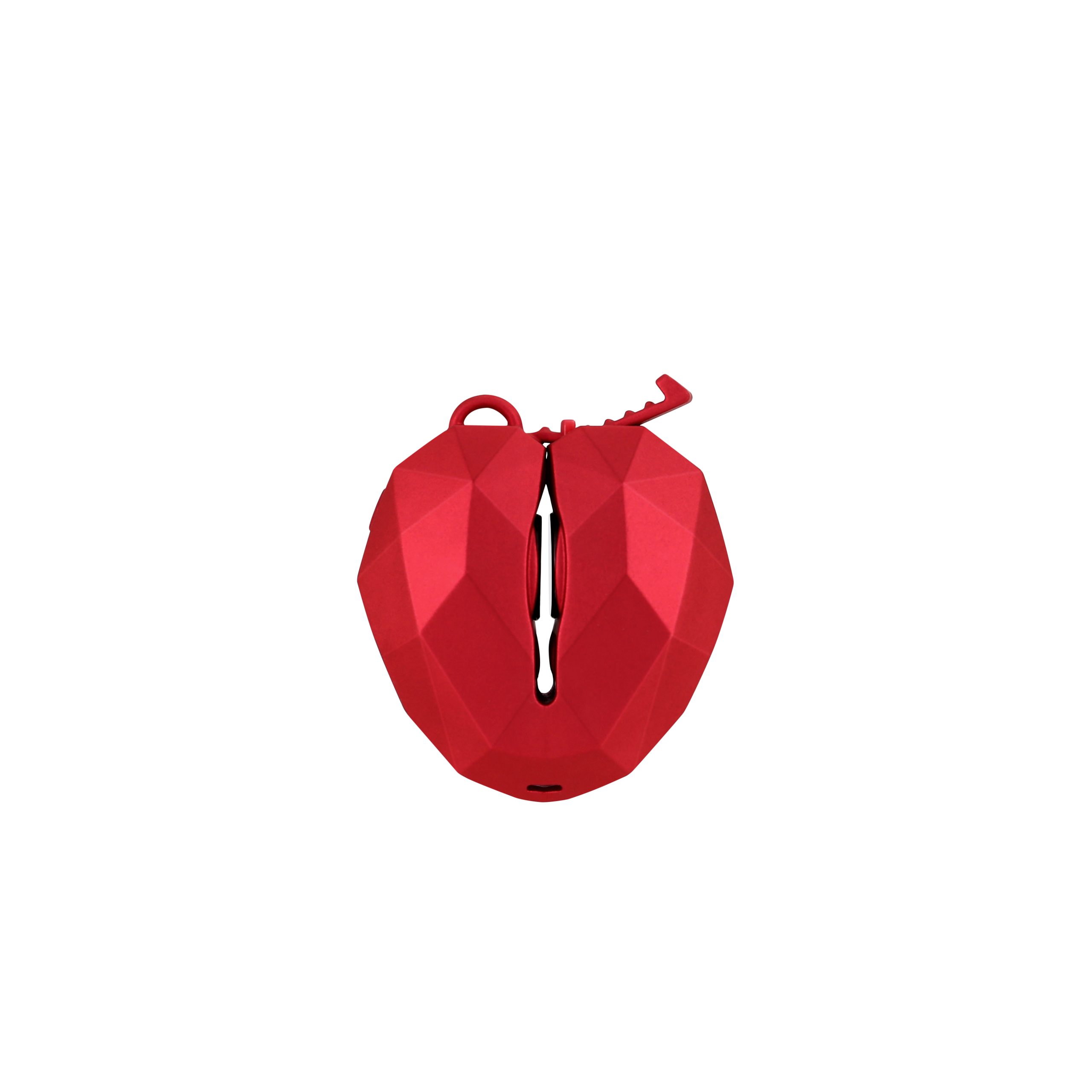 Men's Electric Nipple Clamps in a red faceted heart-shaped design